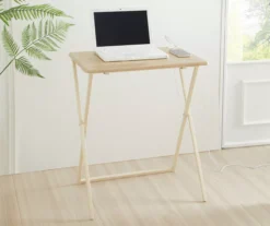 Wood Look Folding Table With USB Charging -Furniture Specialty Shop 810612178 B0 1