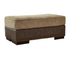 Alesbury Brown Faux Leather Ottoman -Furniture Specialty Shop 810612254 1