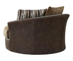 Alesbury Brown Faux Leather Oversize Swivel Accent Chair 9 Alesbury Brown Faux Leather Oversize Swivel Accent Chair -Furniture Specialty Shop 810612255 2