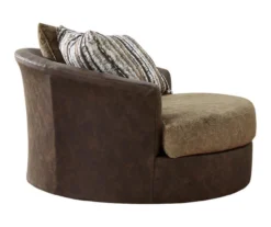 Alesbury Brown Faux Leather Oversize Swivel Accent Chair 10 Alesbury Brown Faux Leather Oversize Swivel Accent Chair -Furniture Specialty Shop 810612255 4