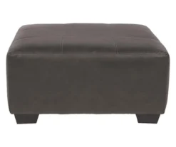 Aberton Gray Faux Leather Oversize Accent Ottoman -Furniture Specialty Shop 810612302 2