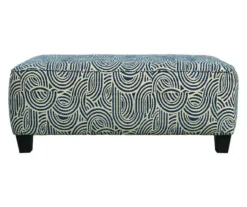 Trendle Blue & Tan Oversize Accent Ottoman -Furniture Specialty Shop 810612384 2