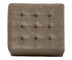 Keskin Brown Faux Leather Oversize Accent Ottoman -Furniture Specialty Shop 810612412 3