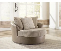 Keskin Brown Faux Leather Oversize Swivel Accent Chair -Furniture Specialty Shop 810612413 5