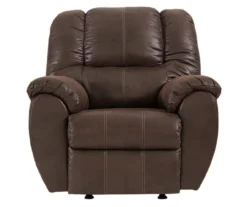 McGann Walnut Faux Leather Rocker Recliner