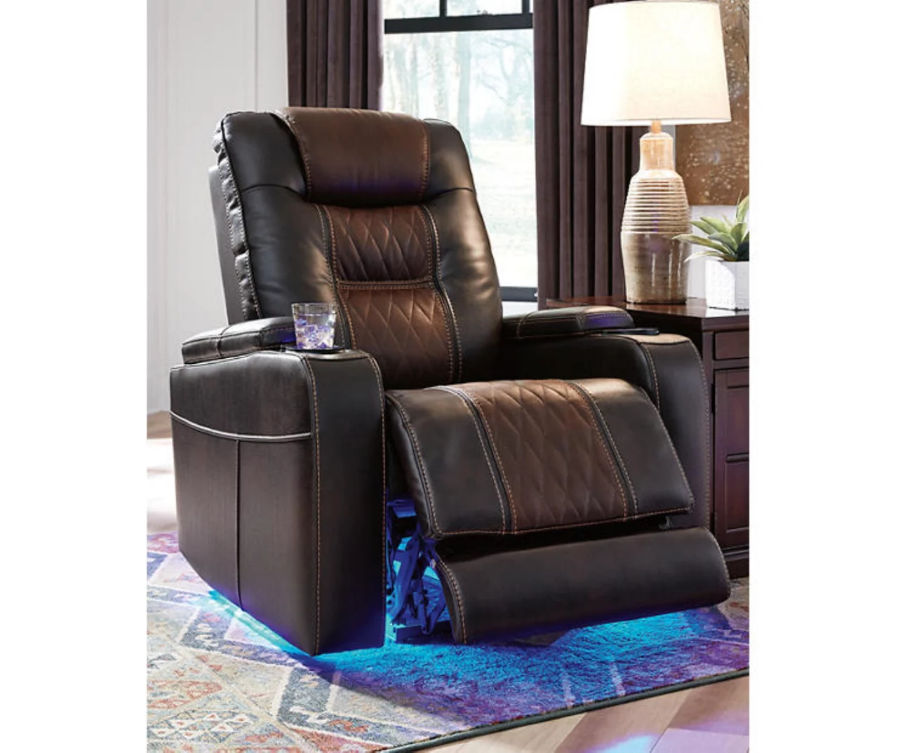 Composer Brown Faux Leather Power Recliner 6 Composer Brown Faux Leather Power Recliner - Image 4
