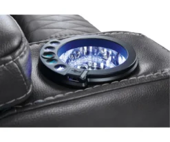 Composer Black Faux Leather Power Recliner -Furniture Specialty Shop 810612554 3