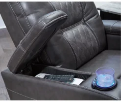 Composer Black Faux Leather Power Recliner -Furniture Specialty Shop 810612554 4