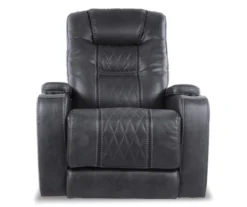 Composer Black Faux Leather Power Recliner