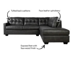 Signature Design By Ashley Battstone Steel Faux Leather Sectional 12 Signature Design By Ashley Battstone Steel Faux Leather Sectional -Furniture Specialty Shop 810613200 810613201 X0 1 1