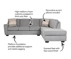 Broyhill Dudlee Smoke Sectional -Furniture Specialty Shop 810613229 810613230 X0 1 1