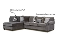 Broyhill Tripoli Slate Sectional & Ottoman Set -Furniture Specialty Shop 810616881 810616882 X0 1 1