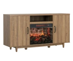 60" Modern Tan Electric Fireplace Console 12 60" Modern Tan Electric Fireplace Console -Furniture Specialty Shop 810617759 A0 2