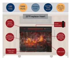 60" Modern Tan Electric Fireplace Console 11 60" Modern Tan Electric Fireplace Console -Furniture Specialty Shop 810617759 M7