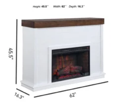 62" White Shiplap Grand Electric Fireplace -Furniture Specialty Shop 810617760 A6 1