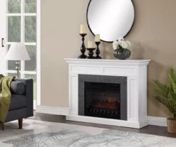48" Faux Herringbone Mantel Electric Fireplace -Furniture Specialty Shop 810617761 B0 2