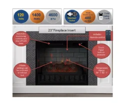 48" Faux Herringbone Mantel Electric Fireplace -Furniture Specialty Shop 810617761 M7