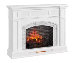 62" White Marble Grand Electric Fireplace Console -Furniture Specialty Shop 810617766 A0 2