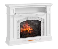 62" White Marble Grand Electric Fireplace Console -Furniture Specialty Shop 810617766 A0 3