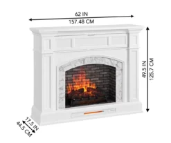 62" White Marble Grand Electric Fireplace Console -Furniture Specialty Shop 810617766 A6