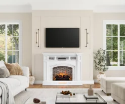 62" White Marble Grand Electric Fireplace Console -Furniture Specialty Shop 810617766 B0 2