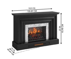 53.5" Black Petite Grand Electric Fireplace Console -Furniture Specialty Shop 810617767 A6