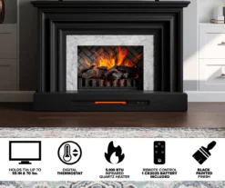 53.5" Black Petite Grand Electric Fireplace Console -Furniture Specialty Shop 810617767 M7