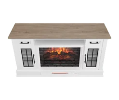 60" White 2-Door Electric Fireplace Console -Furniture Specialty Shop 810618088 A0 4