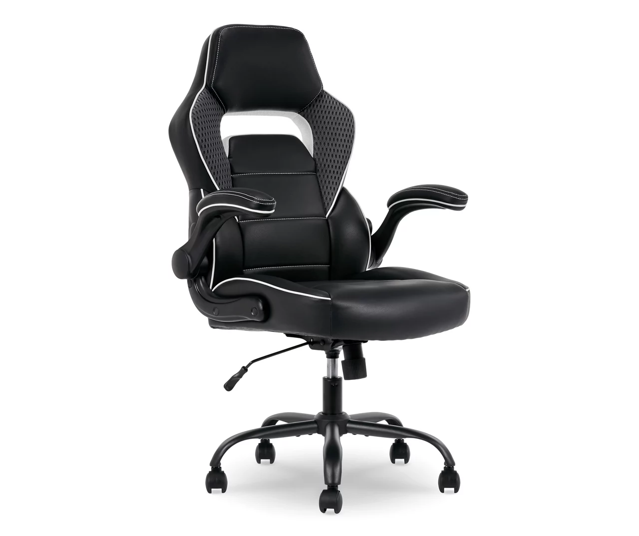 White & Black Faux Leather Gaming Chair 3 White & Black Faux Leather Gaming Chair