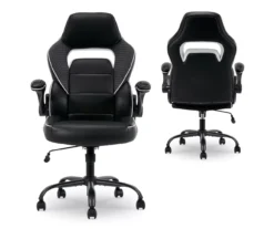 White & Black Faux Leather Gaming Chair 22 White & Black Faux Leather Gaming Chair -Furniture Specialty Shop 810618952 A0 10