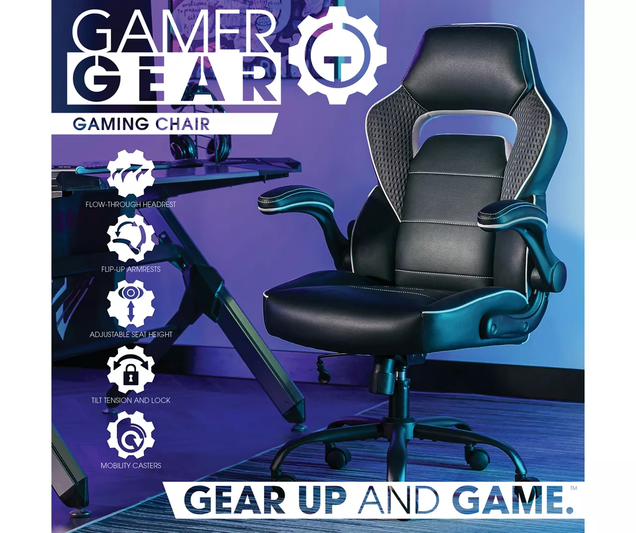 White & Black Faux Leather Gaming Chair 4 White & Black Faux Leather Gaming Chair - Image 2