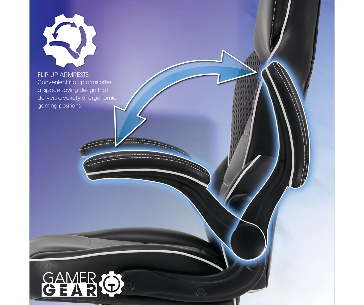 White & Black Faux Leather Gaming Chair 6 White & Black Faux Leather Gaming Chair - Image 4