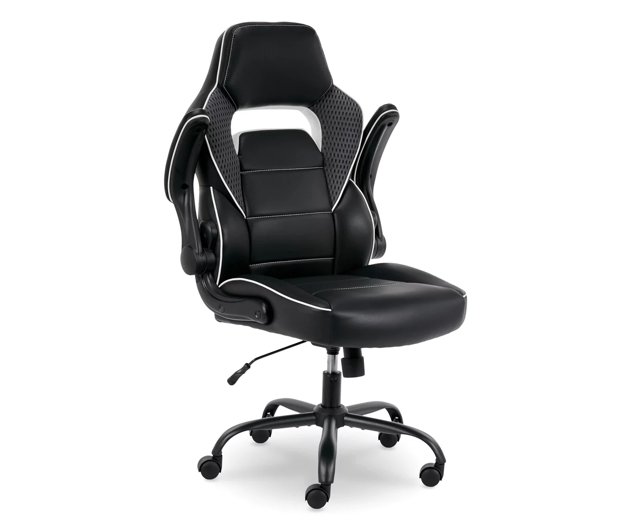 White & Black Faux Leather Gaming Chair 10 White & Black Faux Leather Gaming Chair - Image 8