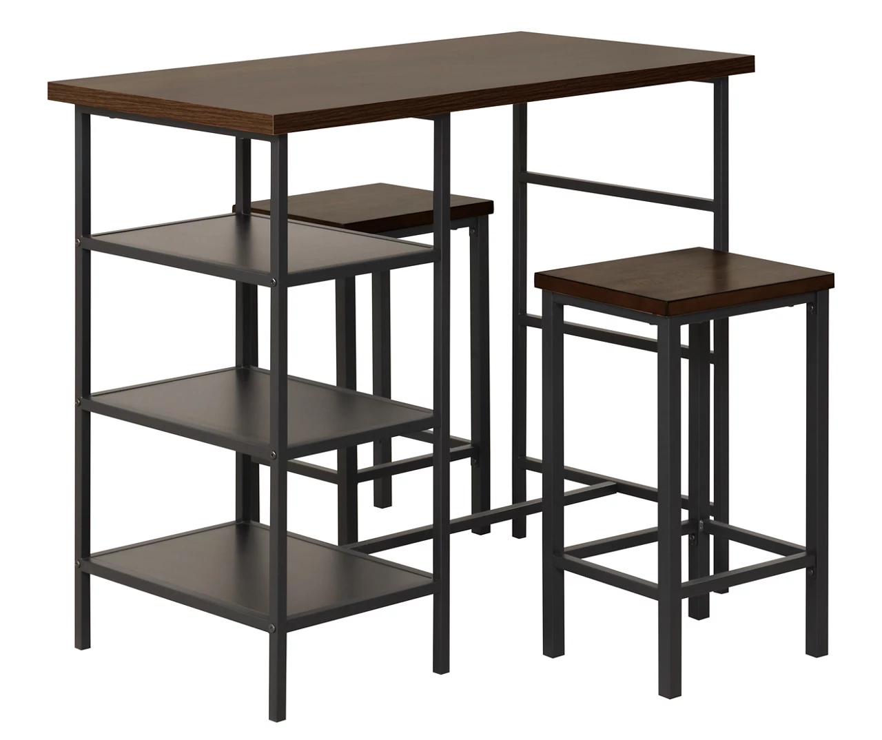 Walnut 3-Piece Pub Dining Set 3 Walnut 3-Piece Pub Dining Set