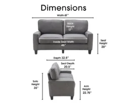 Palisades Gray Loveseat -Furniture Specialty Shop 810659160 A0 5