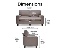 Palisades Glacial Gray Loveseat -Furniture Specialty Shop 810659224 A0 5