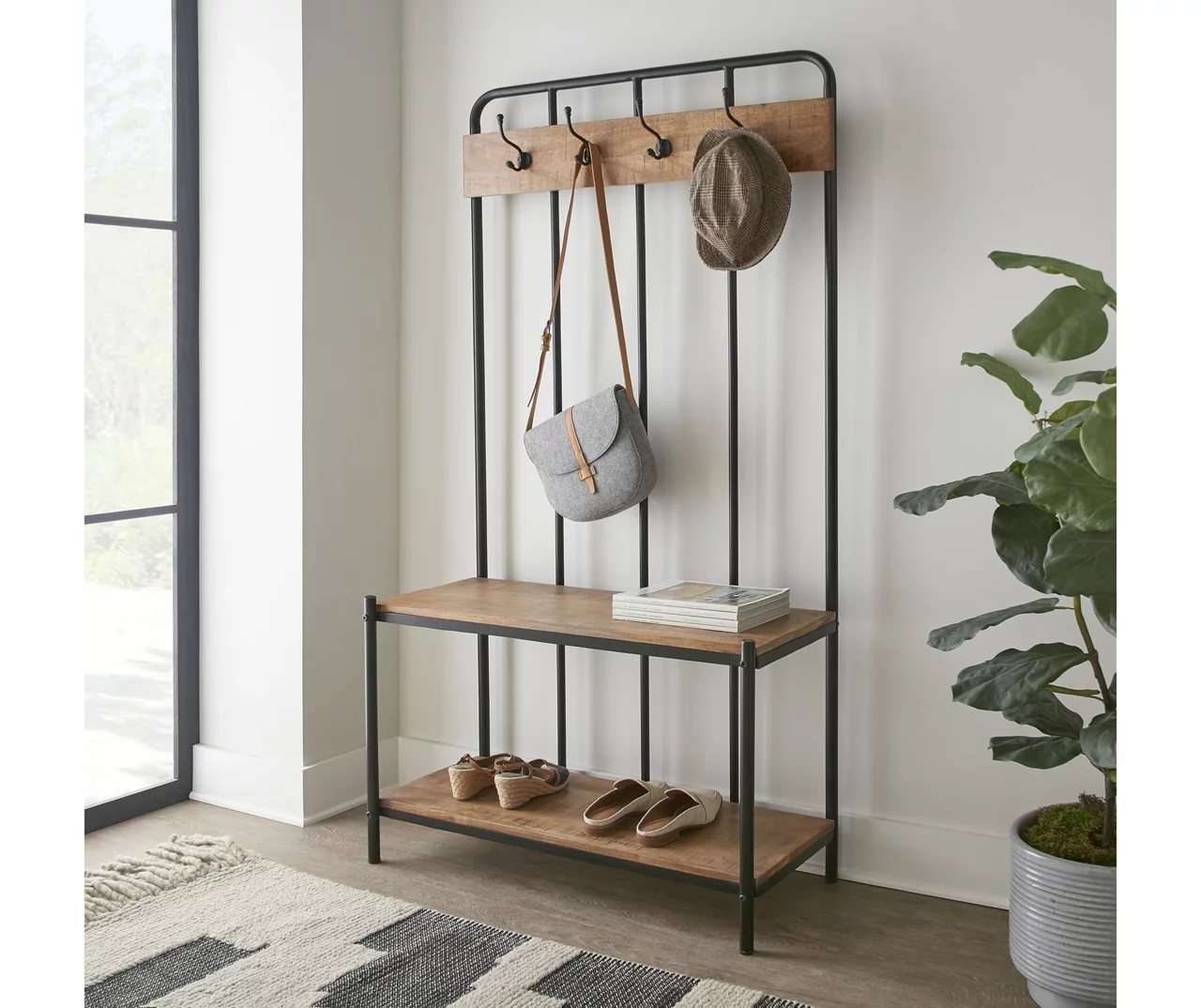 Camino Warm Honey 4-Hook Hall Tree 4 Camino Warm Honey 4-Hook Hall Tree - Image 2