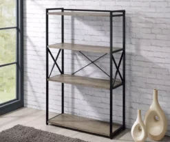 Corday Gray Wood 4-Shelf Open Bookcase -Furniture Specialty Shop 810680821 B0 2