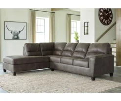 Signature Design By Ashley Navi Smoke Faux Leather Sectional With Left-Facing Chaise -Furniture Specialty Shop combo760010 1