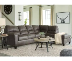 Signature Design By Ashley Navi Smoke Faux Leather Sectional With Right-Facing Chaise -Furniture Specialty Shop combo760011 3