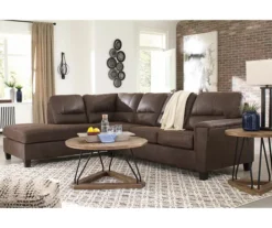 Signature Design By Ashley Navi Chestnut Faux Leather Sectional With Left-Facing Chaise -Furniture Specialty Shop combo760014 3