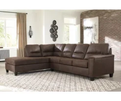 Signature Design By Ashley Navi Chestnut Faux Leather Sleeper Sectional With Left-Facing Chaise 9 Signature Design By Ashley Navi Chestnut Faux Leather Sleeper Sectional With Left-Facing Chaise -Furniture Specialty Shop combo760016 2
