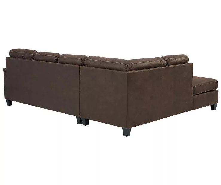 Signature Design By Ashley Navi Chestnut Faux Leather Sleeper Sectional With Left-Facing Chaise 6 Signature Design By Ashley Navi Chestnut Faux Leather Sleeper Sectional With Left-Facing Chaise - Image 4