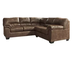 Signature Design By Ashley Bladen Coffee 2-Piece Faux Leather Sectional With Right-Facing Loveseat