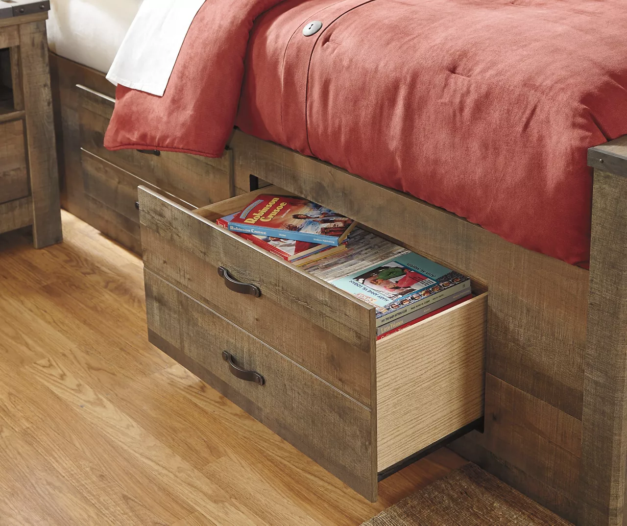 Signature Design By Ashley Trinell Twin Panel Bed With 2-Drawer Storage 4 Signature Design By Ashley Trinell Twin Panel Bed With 2-Drawer Storage - Image 2
