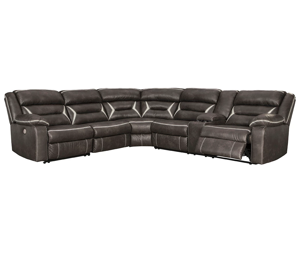 Signature Design By Ashley Kincord 4-Piece Faux Leather Power Reclining Sectional With Right-Arm-Facing Console Sofa 4 Signature Design By Ashley Kincord 4-Piece Faux Leather Power Reclining Sectional With Right-Arm-Facing Console Sofa - Image 2