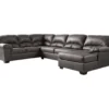Signature Design By Ashley Aberton Gray Faux Leather 3-Piece Sectional With Right-Facing Chaise -Furniture Specialty Shop combo860013