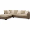 Signature Design By Ashley Keskin Corduroy Faux Leather Sectional With Left-Facing Chaise -Furniture Specialty Shop combo870005