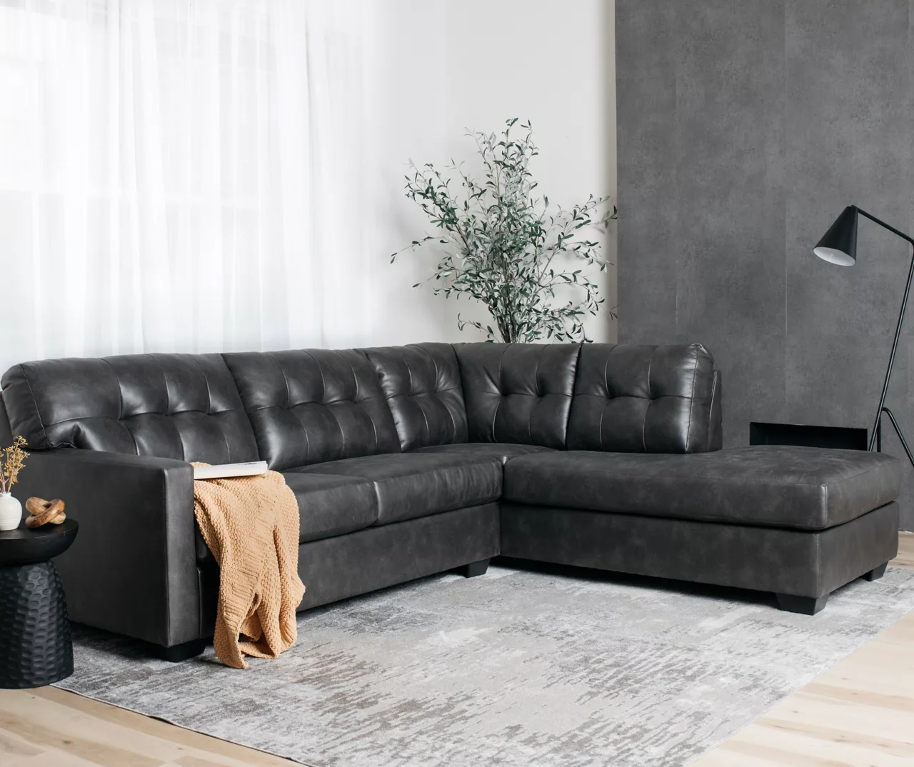 Signature Design By Ashley Battstone Steel Faux Leather Sectional 4 Signature Design By Ashley Battstone Steel Faux Leather Sectional - Image 2
